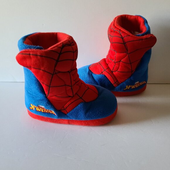 MARVEL BOY'S SPIDERMAN SLIPPER BOOTIES RED/BLUE SIZE MEDIUM 7/8 - Picture 4 of 8